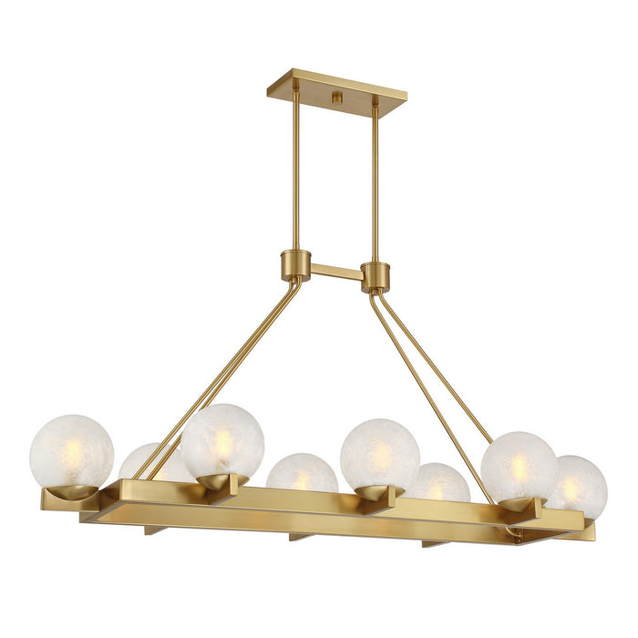 Savoy House 1-1016-8-322 Eight Light Linear Chandelier, Warm Brass