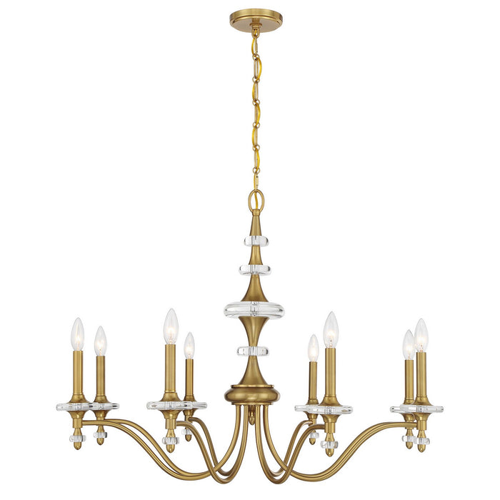 Savoy House 1-1362-8-322 Eight Light Chandelier, Warm Brass