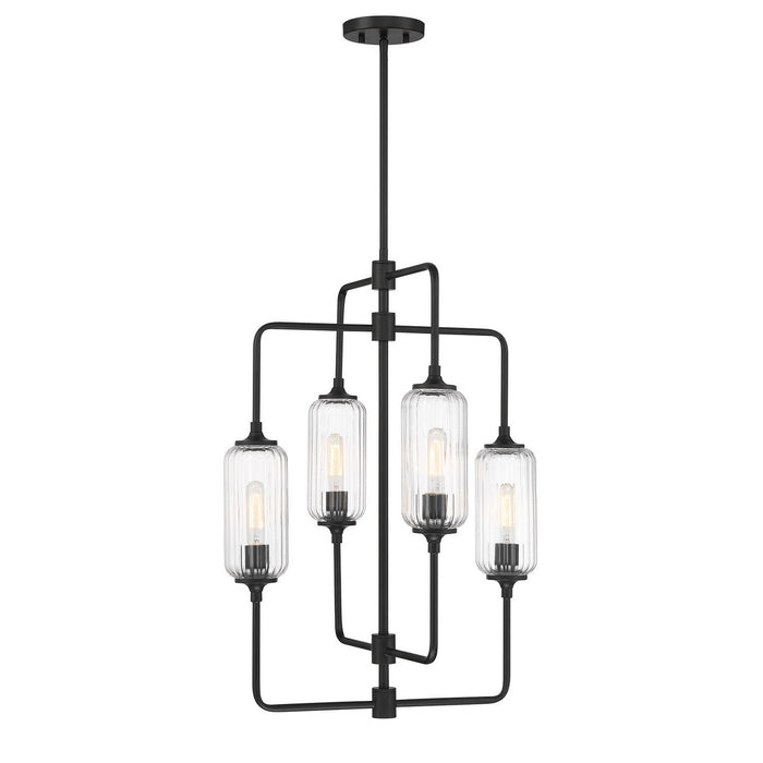 Savoy House 1-3023-4-89 Four Light Chandelier, Matte Black