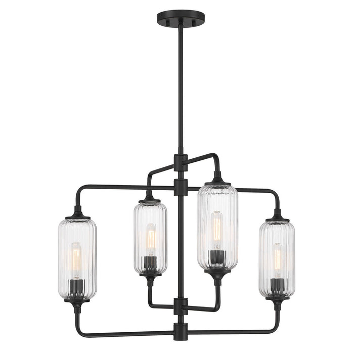 Savoy House 1-3025-4-89 Four Light Chandelier, Matte Black