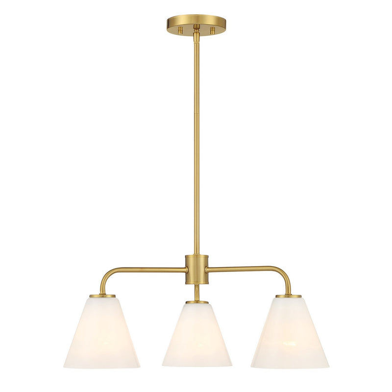 Savoy House 1-4013-3-322 Three Light Chandelier, Warm Brass