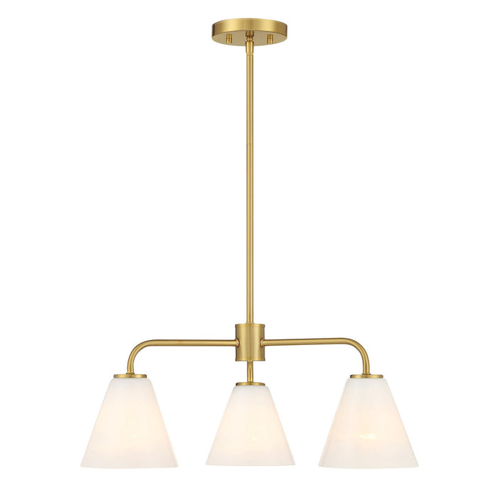 Savoy House 1-4013-3-322 Three Light Chandelier, Warm Brass