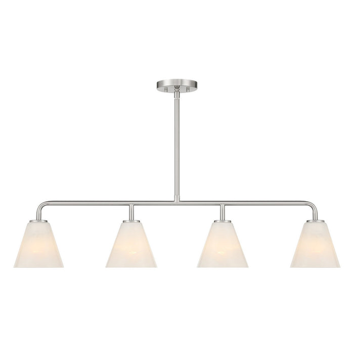 Savoy House 1-4014-4-SN Four Light Linear Chandelier, Satin Nickel