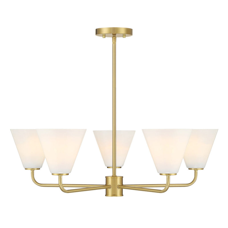 Savoy House 1-4015-5-322 Five Light Chandelier, Warm Brass