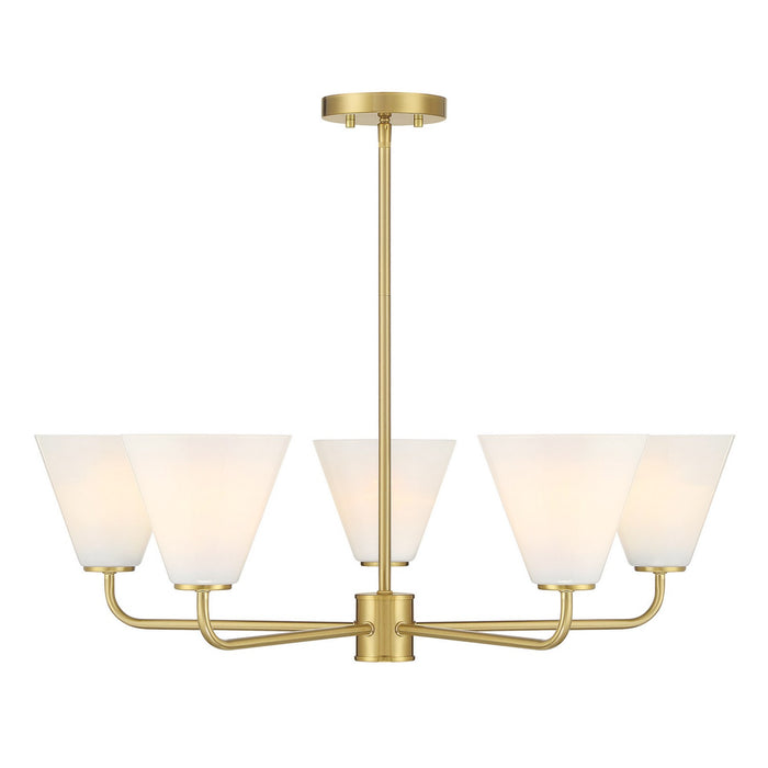 Savoy House 1-4015-5-322 Five Light Chandelier, Warm Brass