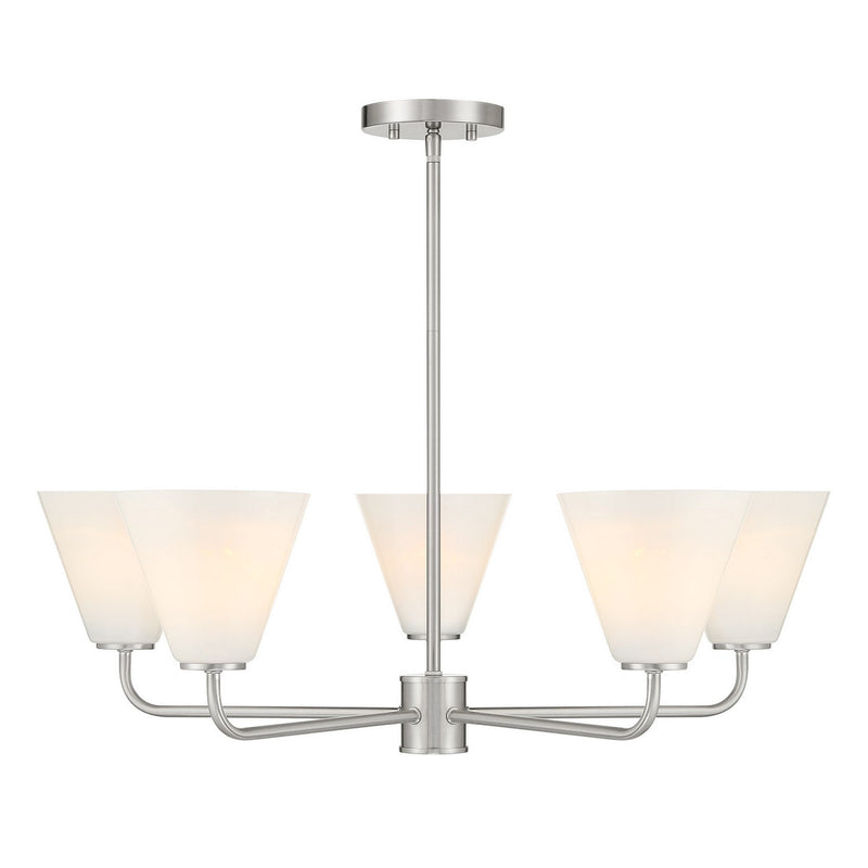 Savoy House 1-4015-5-SN Five Light Chandelier, Satin Nickel