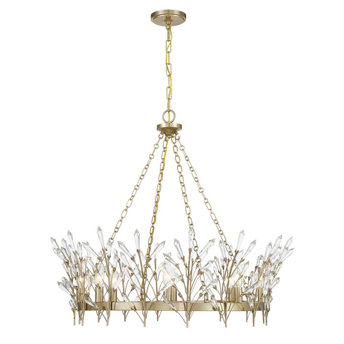 Savoy House 1-4074-8-127 Eight Light Chandelier, Noble Brass