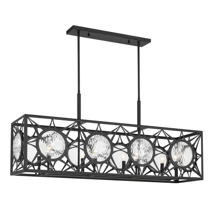 Savoy House 1-5066-8-89 Eight Light Linear Chandelier, Matte Black