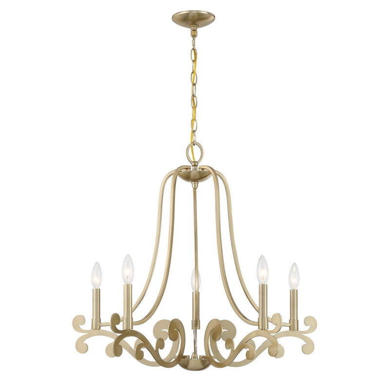 Savoy House 1-6096-5-127 Five Light Chandelier, Noble Brass