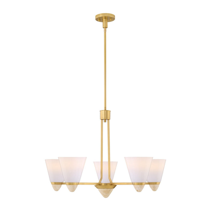 Savoy House 1-7265-5-322 Five Light Chandelier, Warm Brass