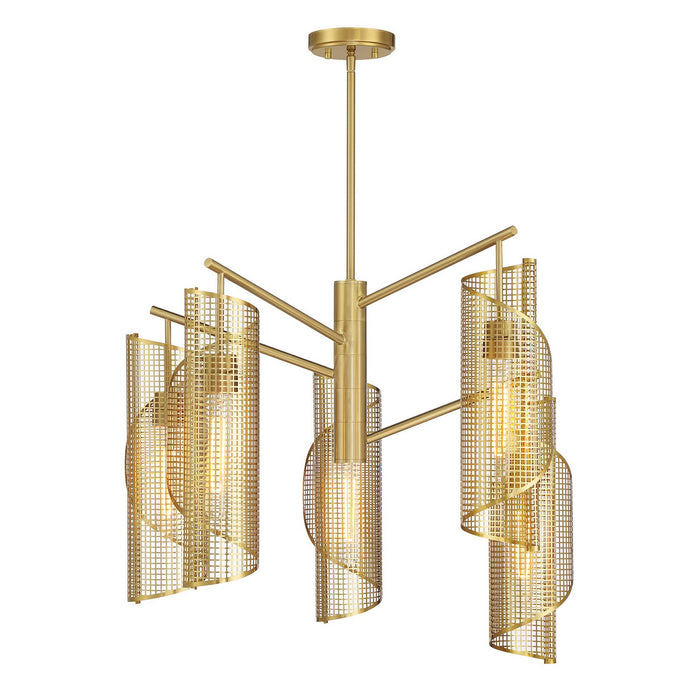 Savoy House 1-8032-5-322 Five Light Chandelier, Warm Brass