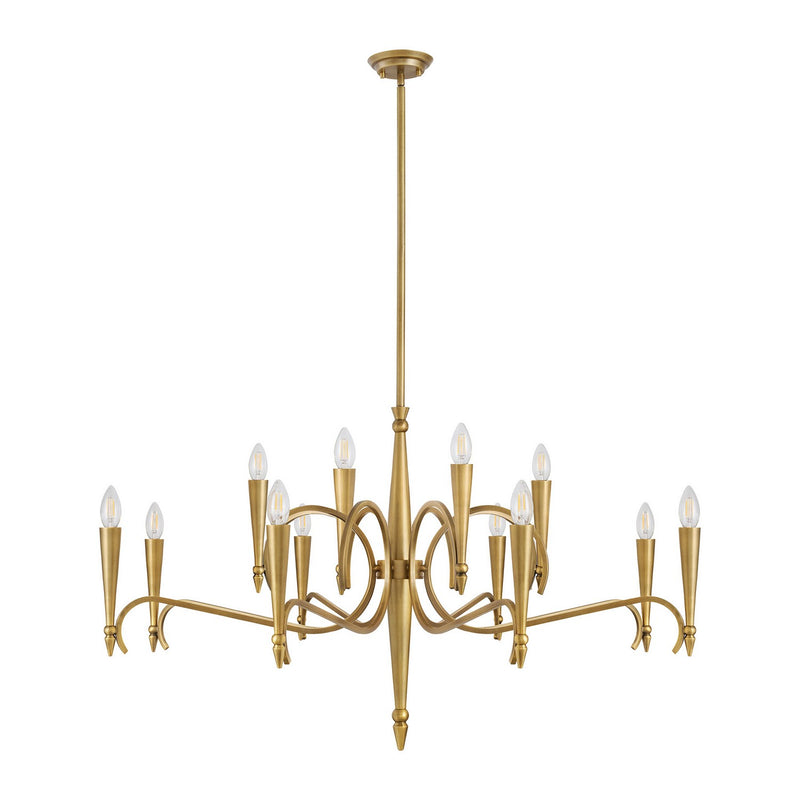 Savoy House 1-9418-12-220 12 Light Chandelier, Riviera Brass