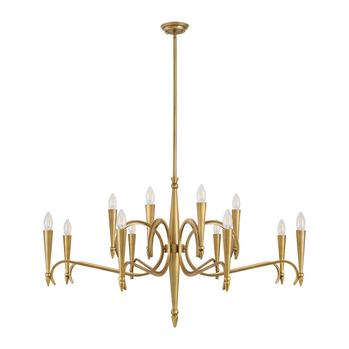 Savoy House 1-9418-12-220 12 Light Chandelier, Riviera Brass