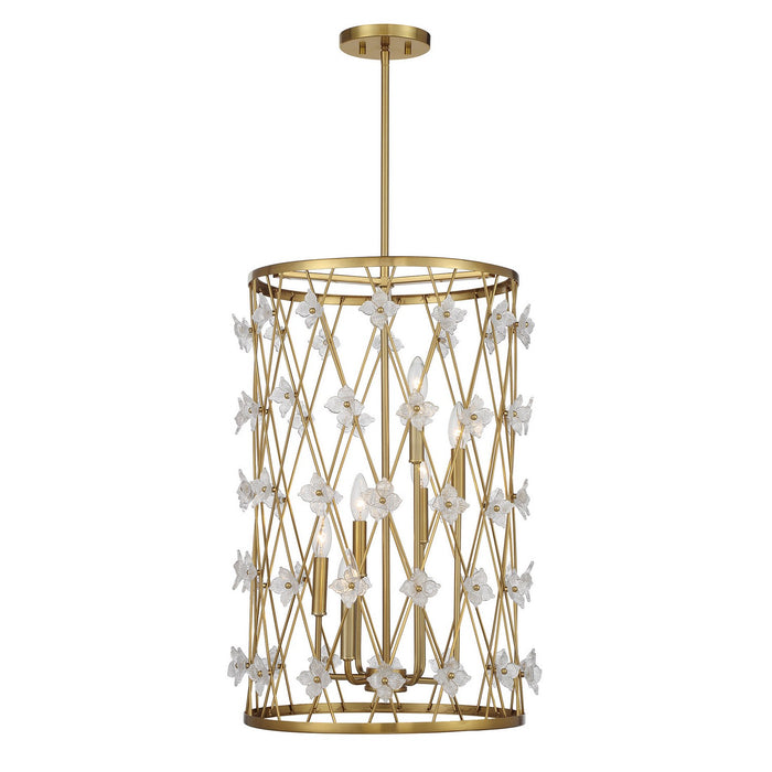 Savoy House 3-8412-6-322 Six Light Pendant, Warm Brass