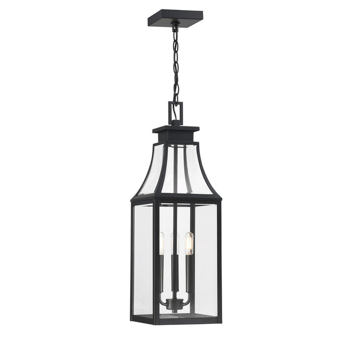 Savoy House 5-608-BK Three Light Outdoor Hanging Lantern, Matte Black