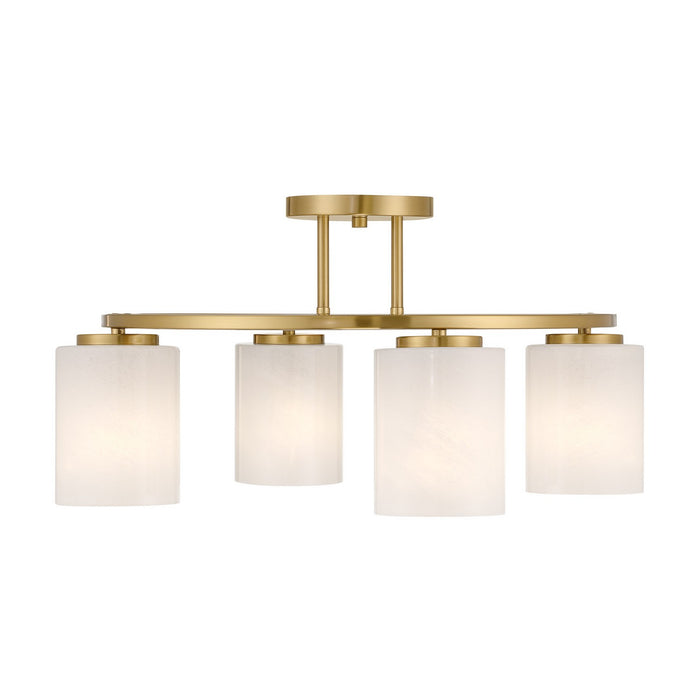 Savoy House 6-4693-4-322 Four Light Semi-Flush Mount, Warm Brass