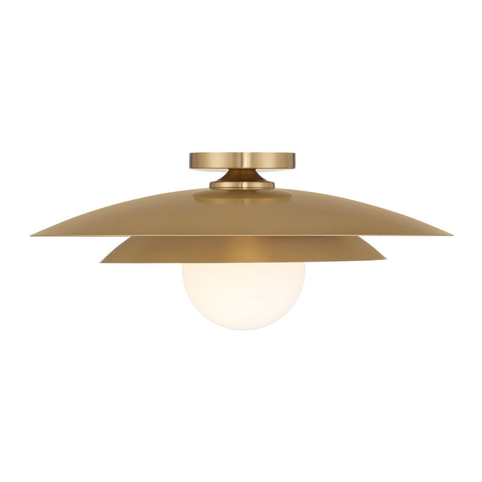 Savoy House 6-5564-1-322 One Light Semi-Flush Mount, Warm Brass