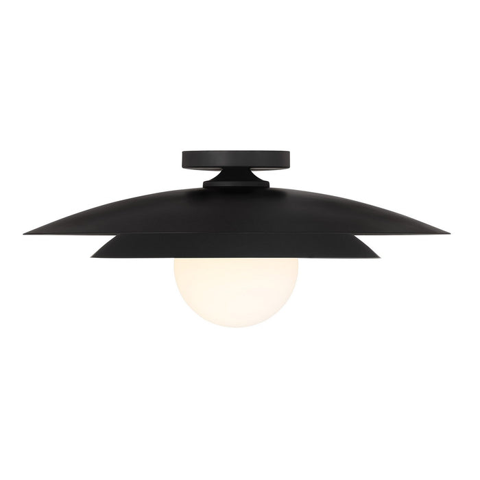 Savoy House 6-5564-1-89 One Light Semi-Flush Mount, Matte Black