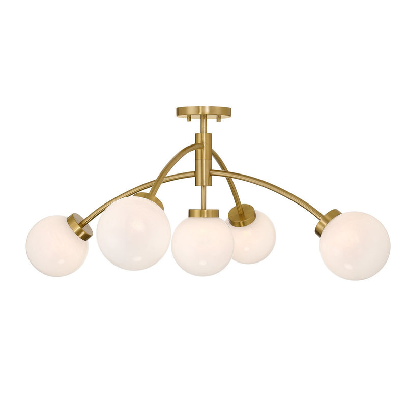 Savoy House 6-6199-5-322 LED Semi-Flush Mount, Warm Brass