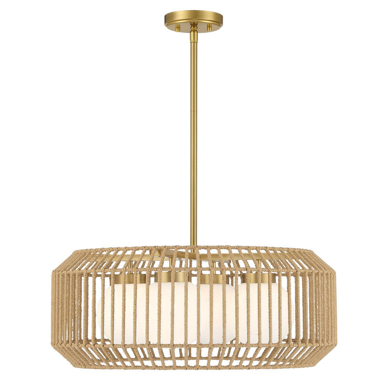 Savoy House 7-2041-4-322 Four Light Pendant, Warm Brass