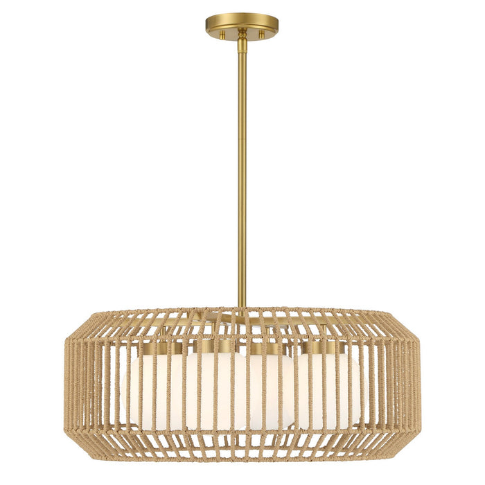 Savoy House 7-2041-4-322 Four Light Pendant, Warm Brass