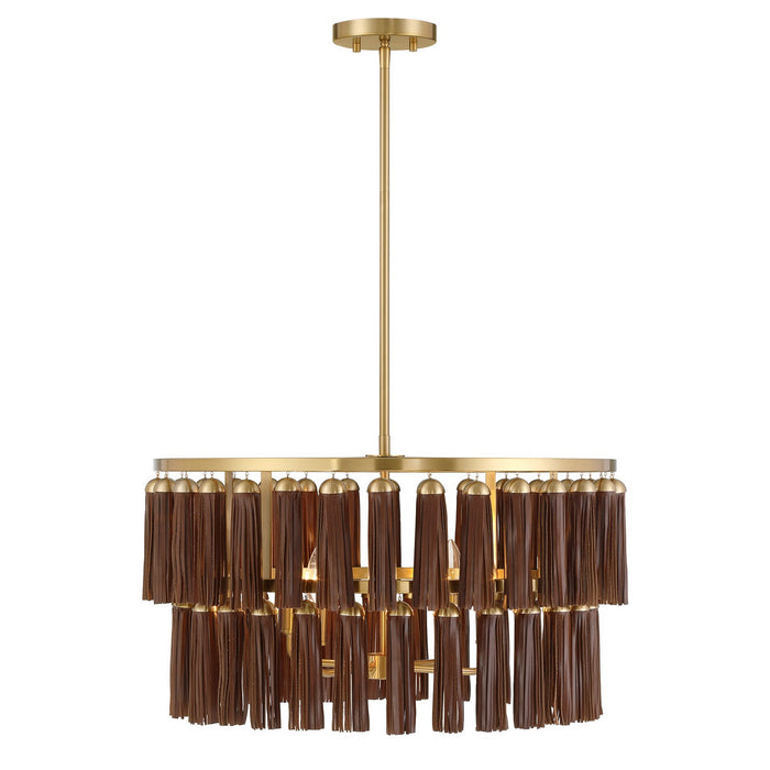 Savoy House 7-2747-4-322 Four Light Pendant, Warm Brass