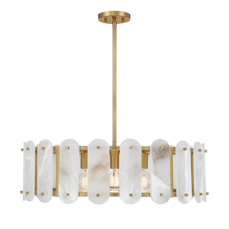 Savoy House 7-2911-5-322 Five Light Pendant, Warm Brass
