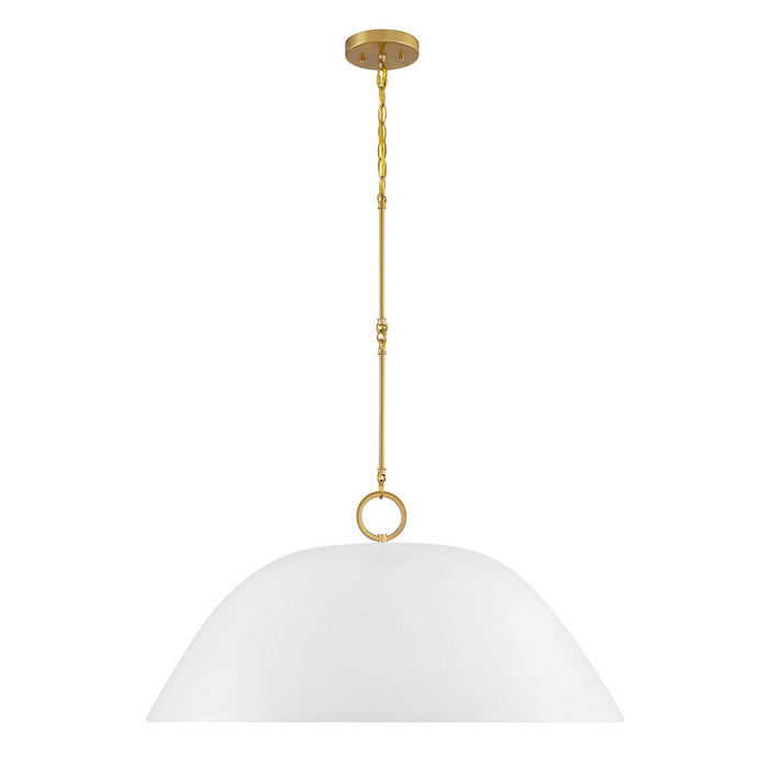 Savoy House 7-2918-1-157 One Light Pendant, White Bisque and Brass