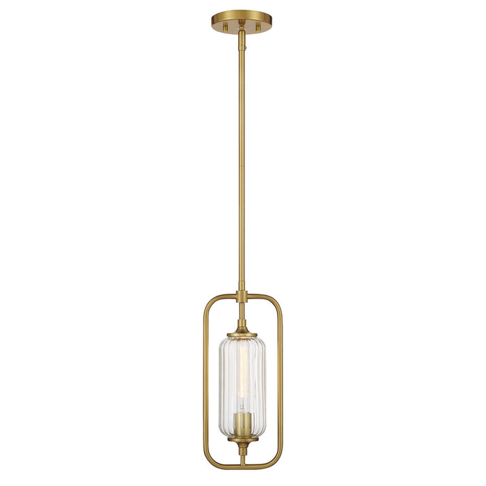 Savoy House 7-3022-1-322 One Light Mini-Pendant, Warm Brass