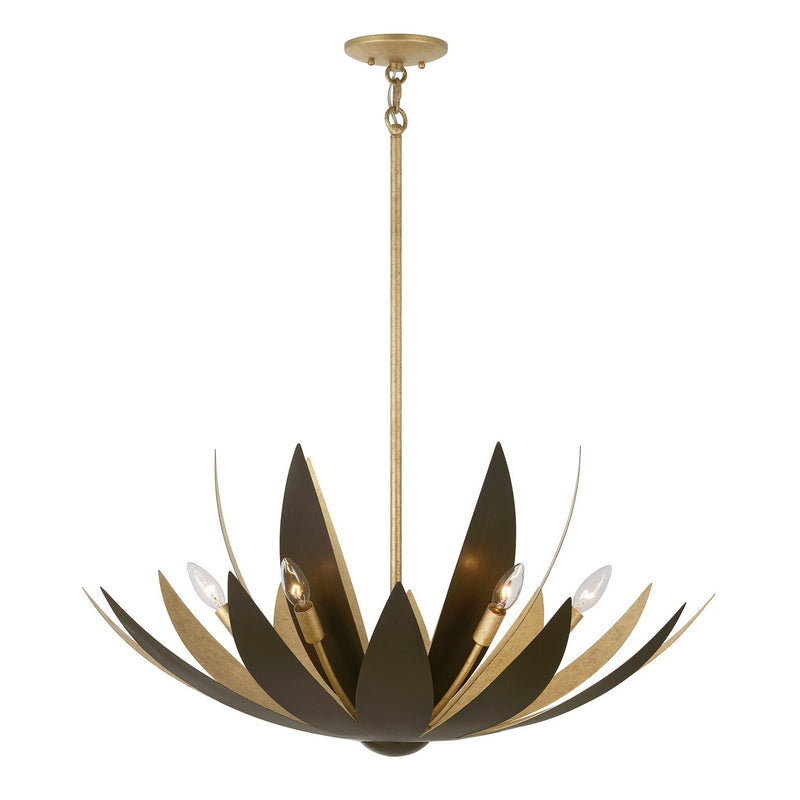 Savoy House 7-4628-6-24 Six Light Pendant, Centura and Burnished Gold