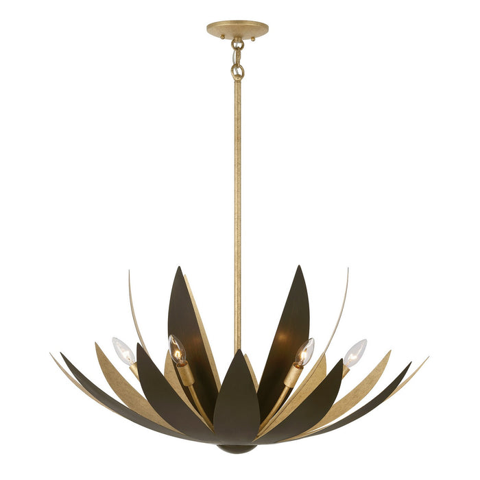 Savoy House 7-4628-6-24 Six Light Pendant, Centura and Burnished Gold