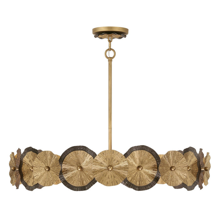 Savoy House 7-6384-5-61 Five Light Pendant, Distressed Gold and Bronze