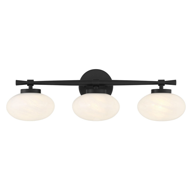 Savoy House 8-1050-3-BK Three Light Bathroom Vanity, Matte Black
