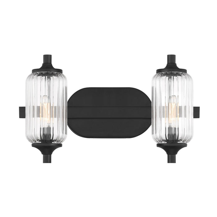 Savoy House 8-3024-2-BK Two Light Bathroom Vanity, Matte Black