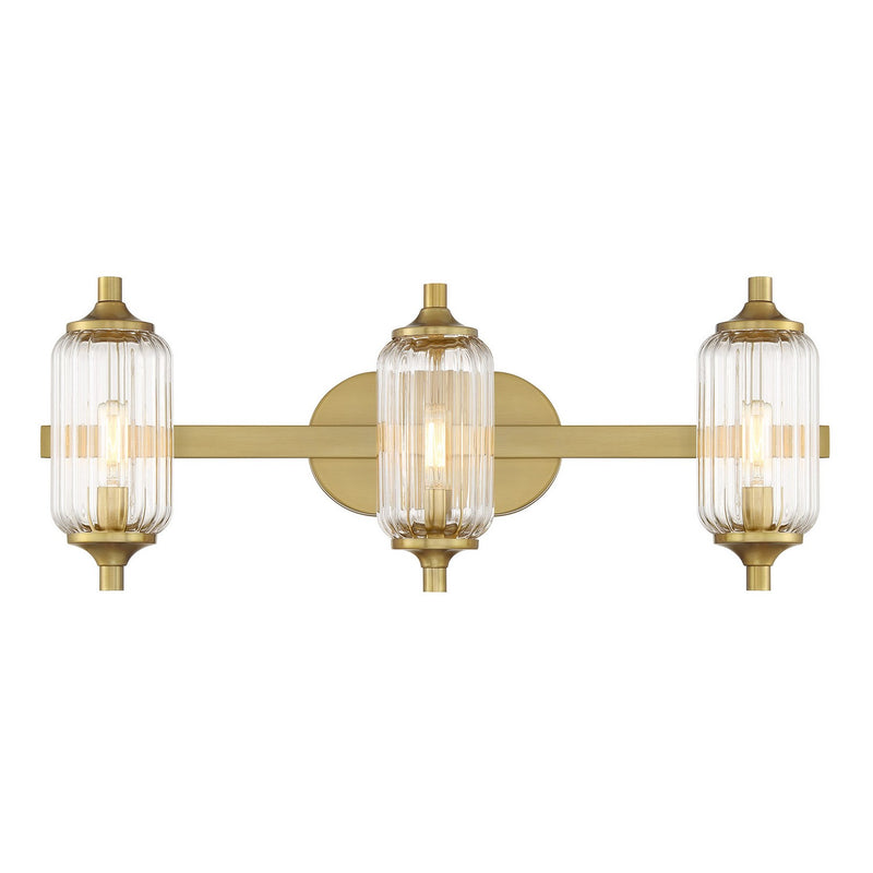 Savoy House 8-3024-3-322 Three Light Bathroom Vanity, Warm Brass