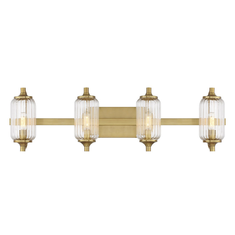 Savoy House 8-3024-4-322 Four Light Bathroom Vanity, Warm Brass