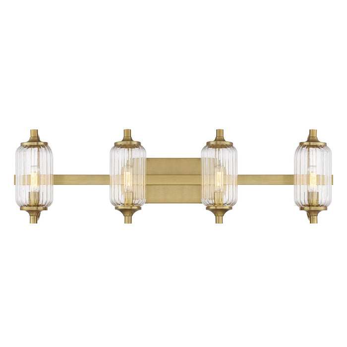 Savoy House 8-3024-4-322 Four Light Bathroom Vanity, Warm Brass