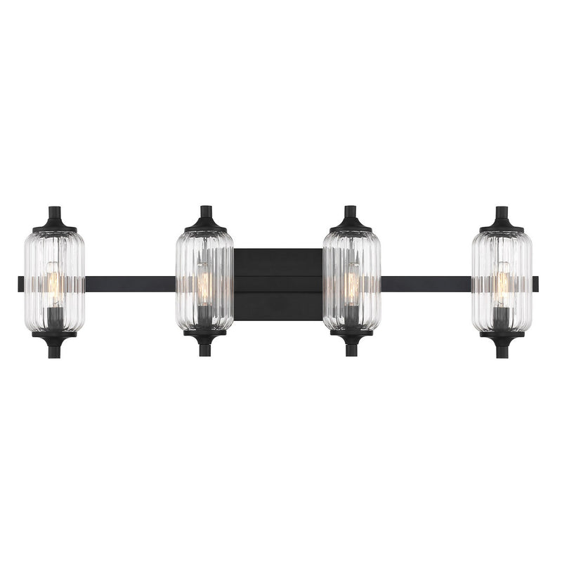 Savoy House 8-3024-4-BK Four Light Bathroom Vanity, Matte Black