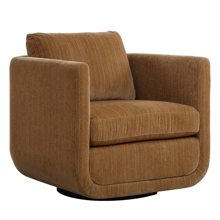 Uttermost 23878 Swivel Chair, Ginger