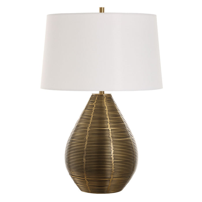 Uttermost 30463 One Light Table Lamp, Brushed Brass