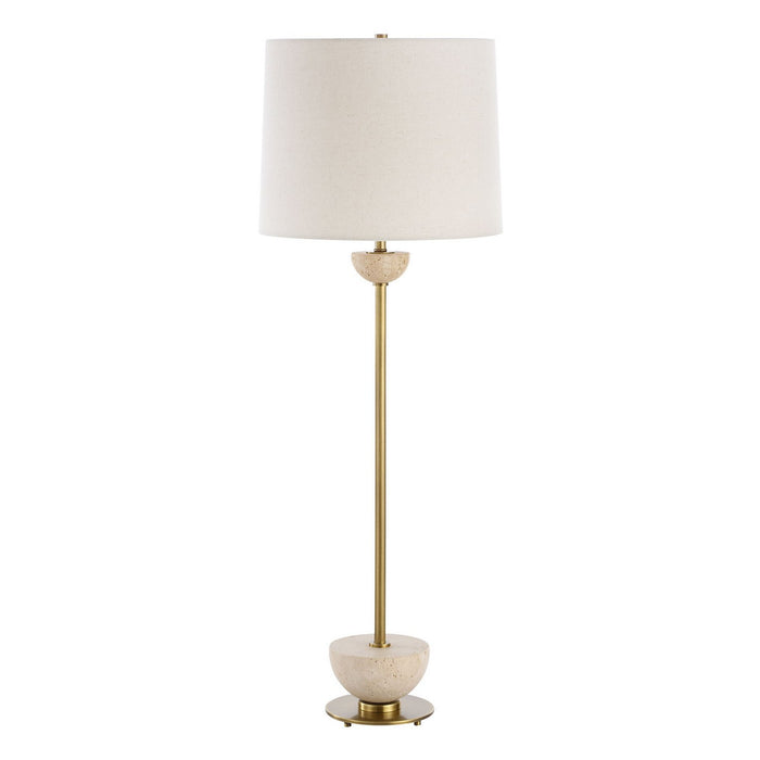 Uttermost 30481-1 One Light Buffet Lamp, Brushed Brass