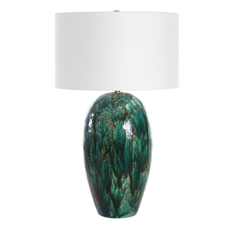 Uttermost 30494 One Light Table Lamp, Brushed Brass