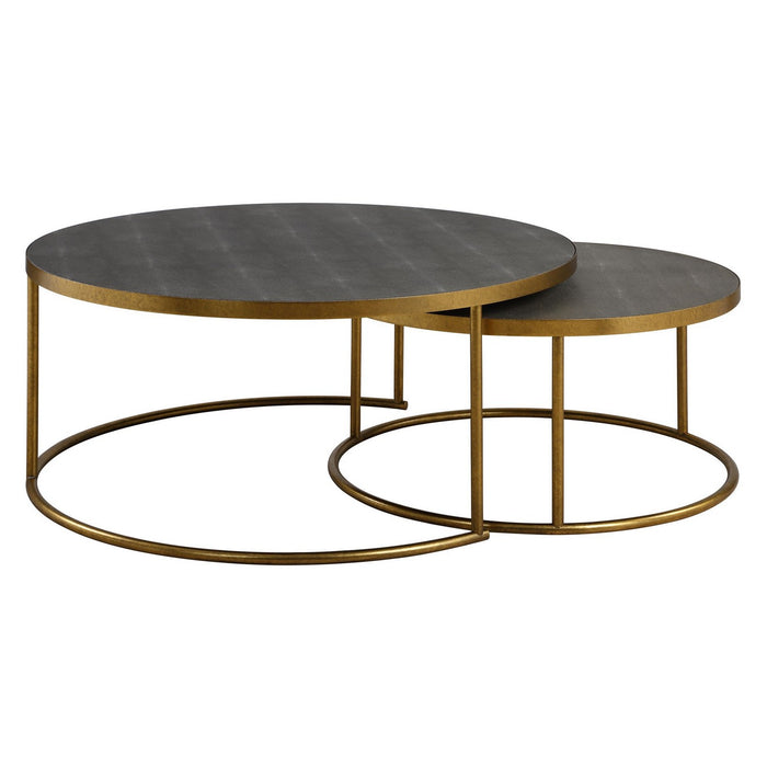 Uttermost 50080 Nesting Coffee Tables Set/2, Antique Burnished Brass