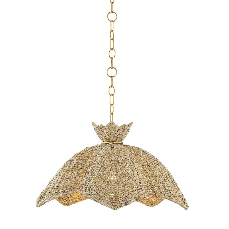 Mitzi H1002701S-AGB One Light Pendant, Aged Brass