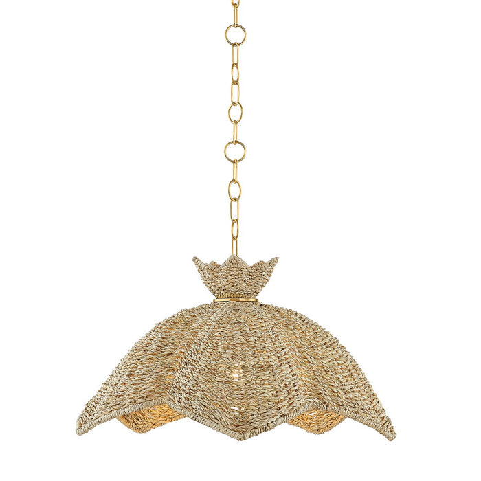Mitzi H1002701S-AGB One Light Pendant, Aged Brass