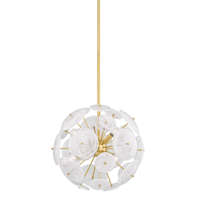 Mitzi H1004806-AGB Six Light Chandelier, Aged Brass