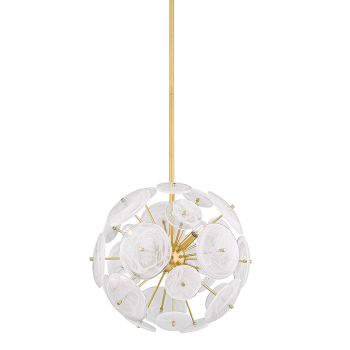 Mitzi H1004806-AGB Six Light Chandelier, Aged Brass