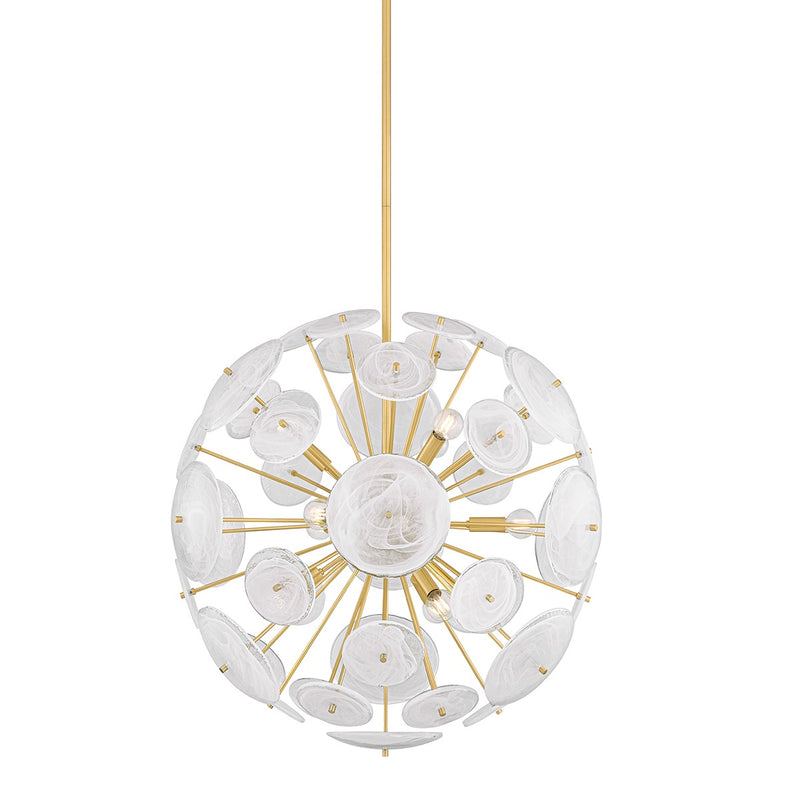 Mitzi H1004809-AGB Nine Light Chandelier, Aged Brass