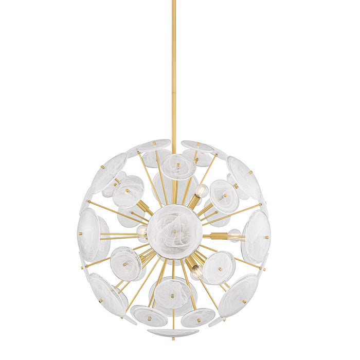 Mitzi H1004809-AGB Nine Light Chandelier, Aged Brass