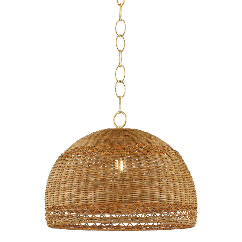 Mitzi H1008701S-AGB One Light Pendant, Aged Brass